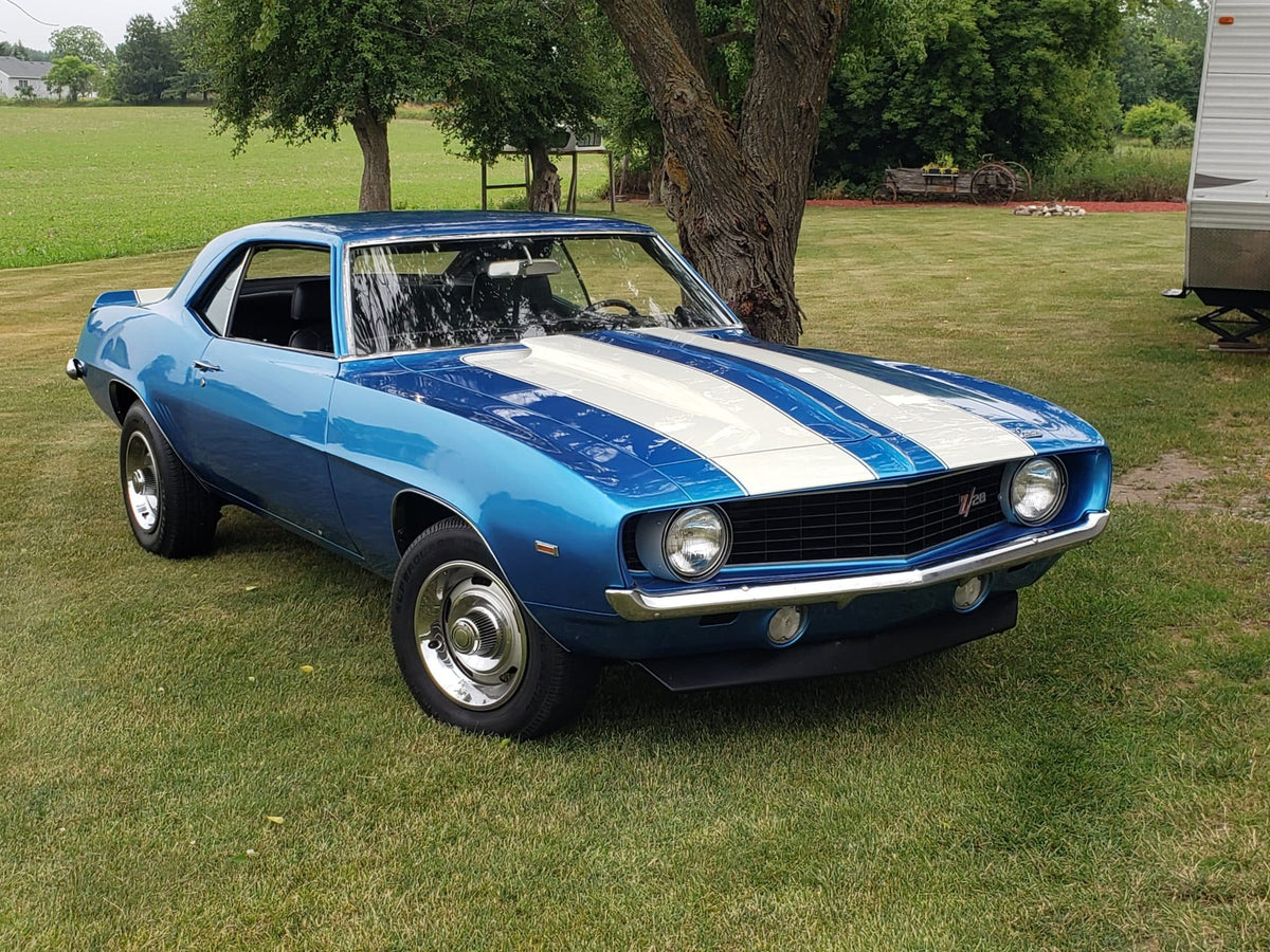 Original Factory LeMans Blue Poly Paint Code 71 from 1969 Chevrolet Camaro