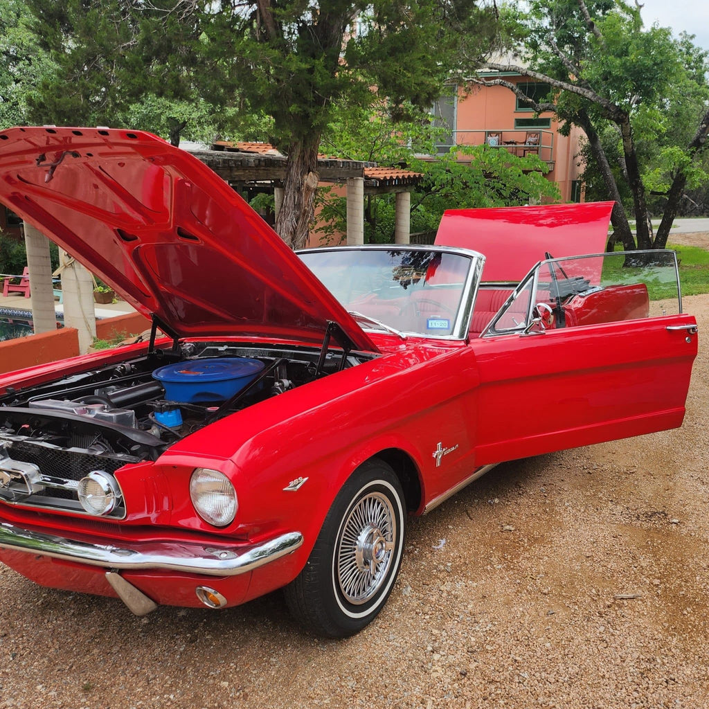 Original Factory Rangoon Red Paint Code J from 1965 Ford Mustang