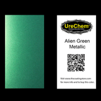 Alien Green Metallic Color Chip Sample Swatch