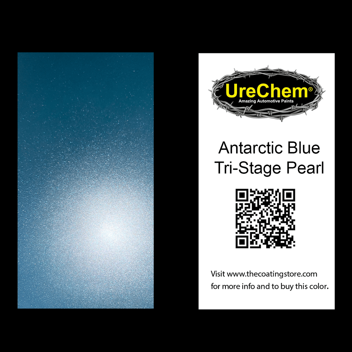Antarctic Blue Tri-Stage Color Chip Sample Swatch