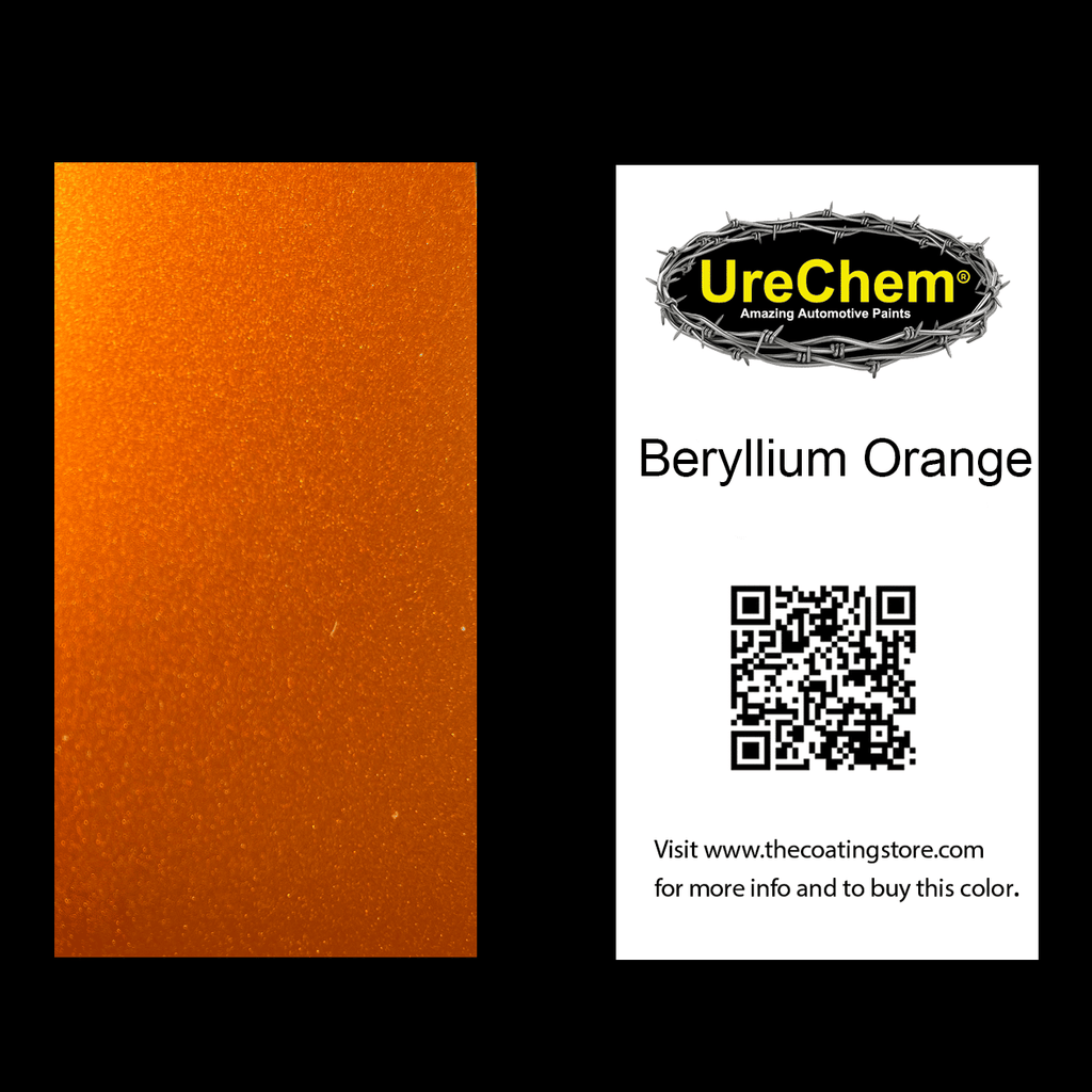 Beryllium Orange Metallic Paint Chip Sample