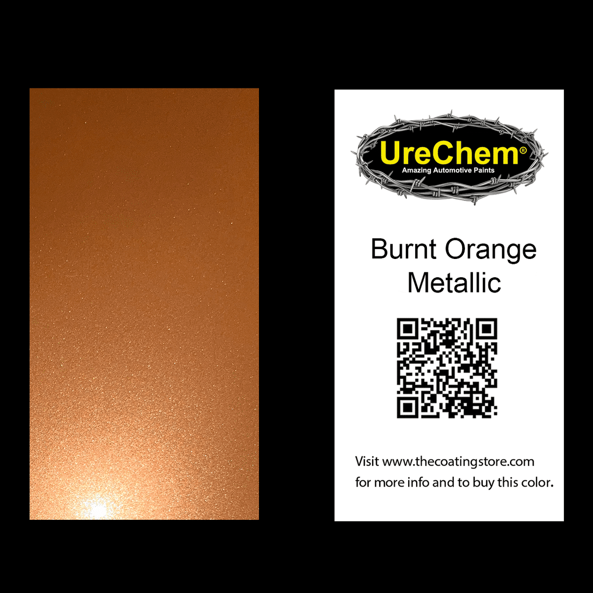 Burnt Orange Metallic Color Chip Sample Swatch
