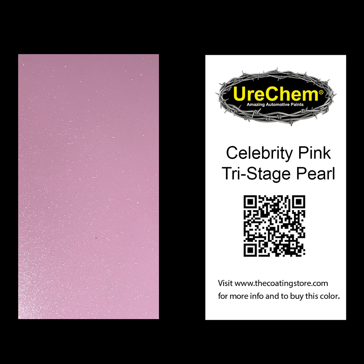 Celebrity Pink Tri-Stage Pearl Color Chip Sample Swatch