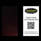 Copper 2K Urethane Candy over Charcoal Grey Metallic Chip Sample Swatch