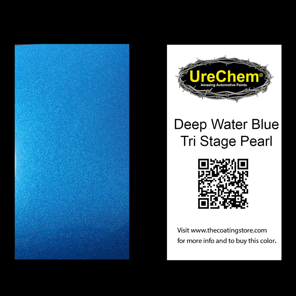 Deep Water Blue Tri-Stage Pearl Color Chip Sample Swatch