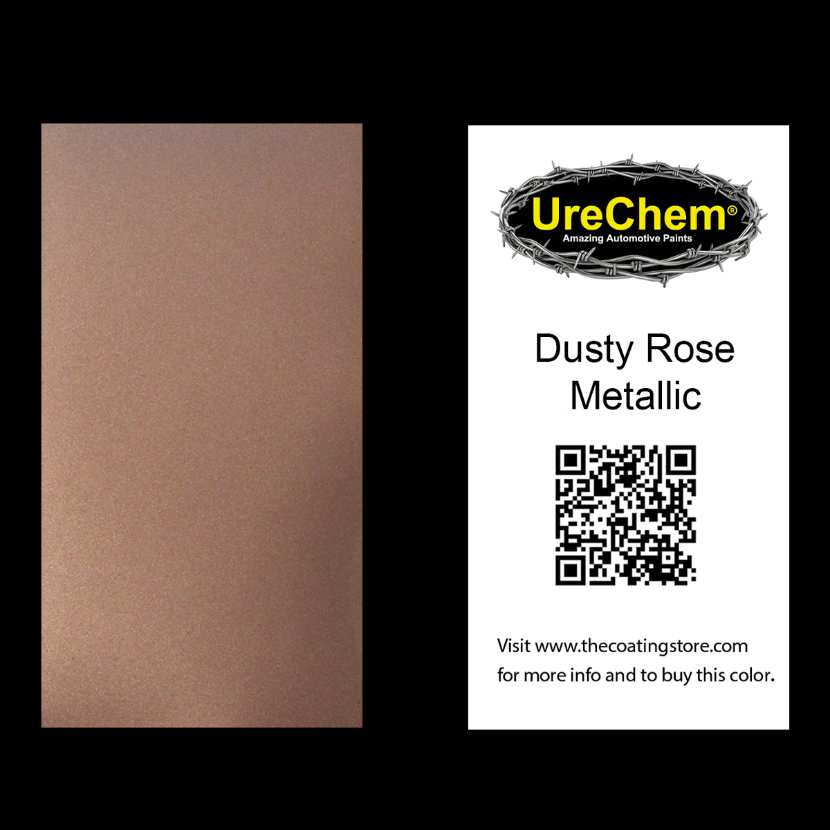Dusty Rose Metallic Color Chip Sample Swatch