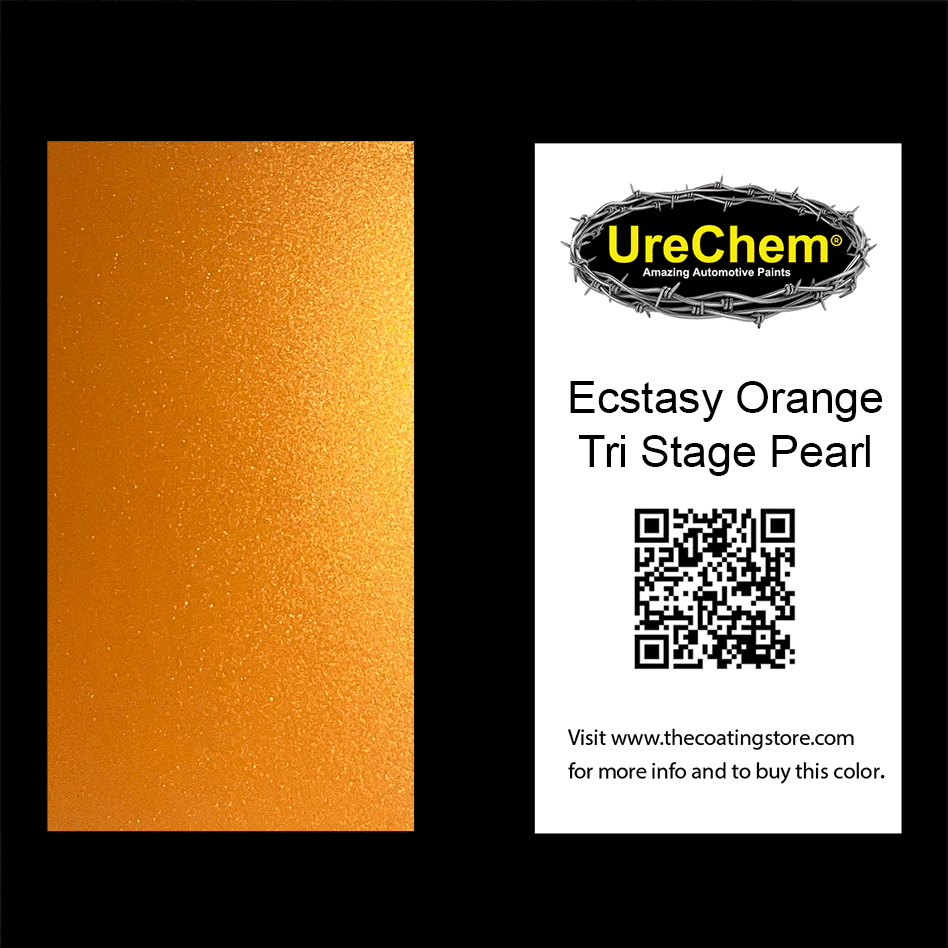 Ecstasy Orange Tri-Stage Pearl Paint Chip Sample