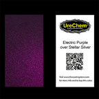 Electric Purple 2K Urethane Candy over Stellar Silver Metallic Chip Sample Swatch
