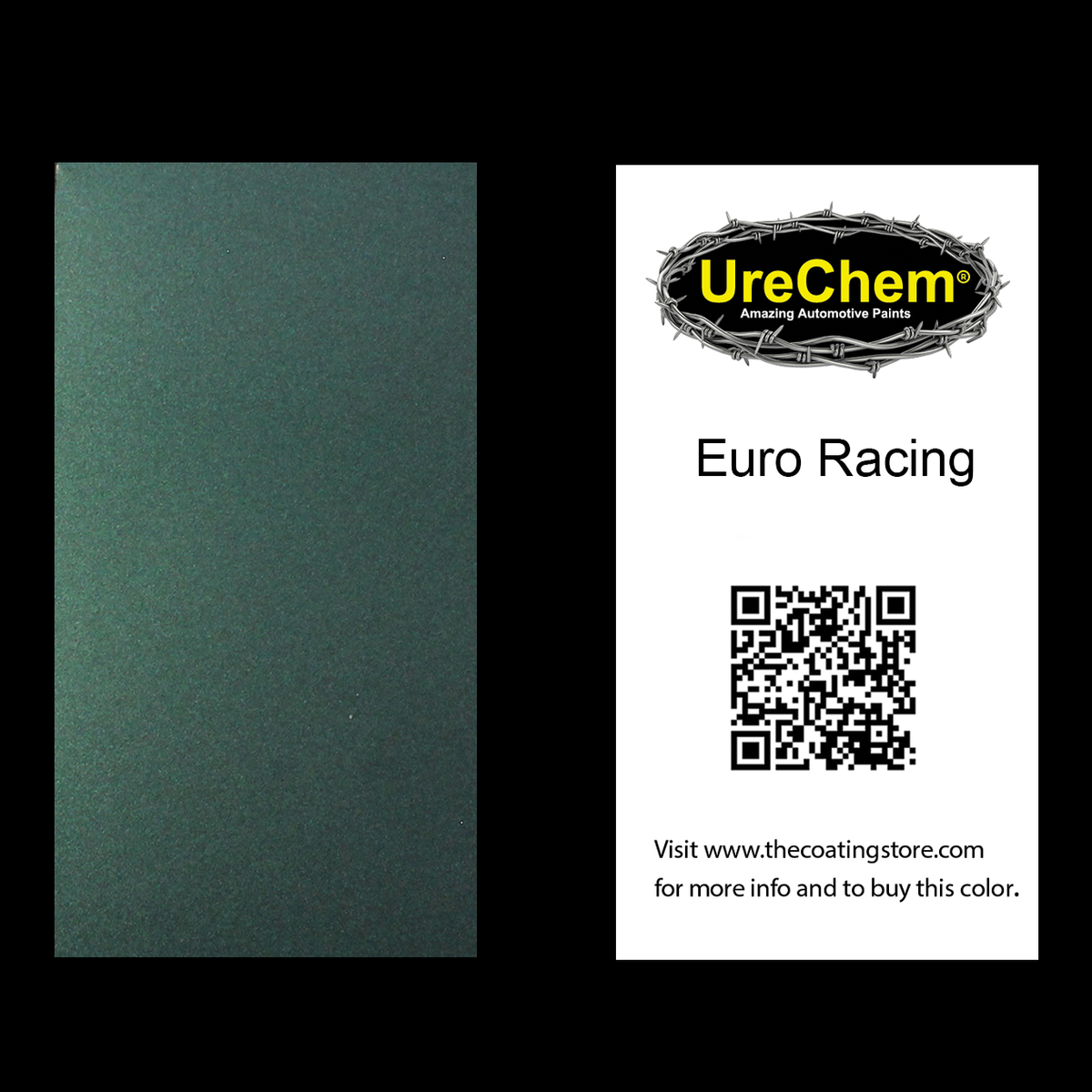 Euro Racing Green Metallic Color Chip Sample Swatch