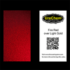 Fire Red 2K Urethane Candy over Light Gold Metallic Chip Sample Swatch