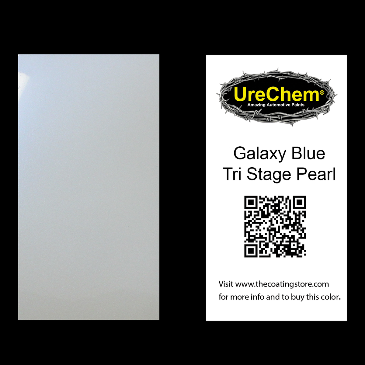 Galaxy Blue Tri-Stage Pearl Color Chip Sample Swatch