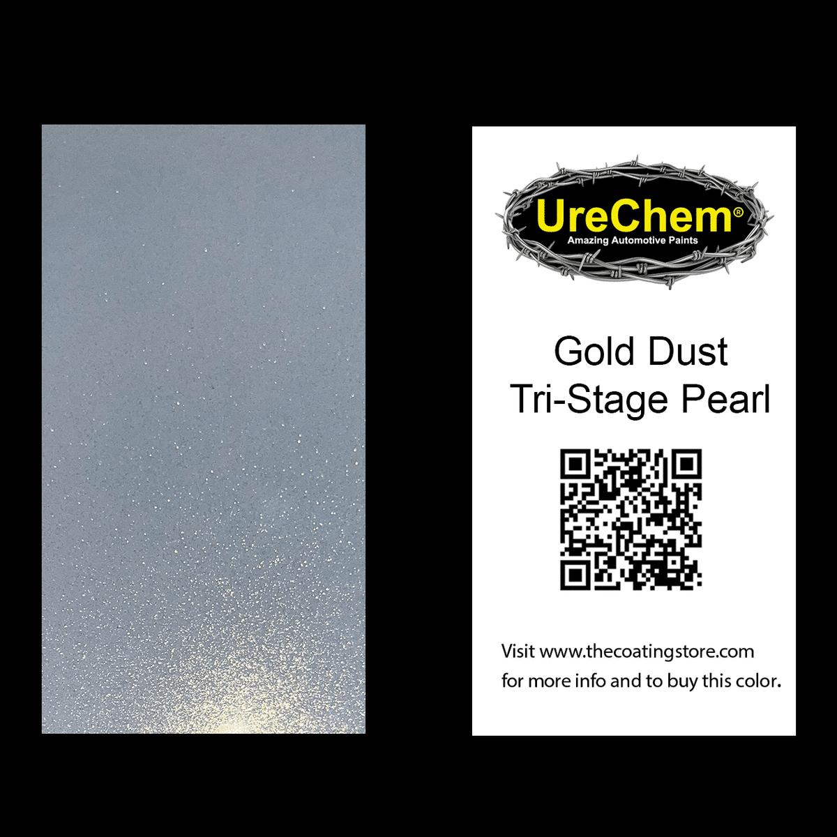 Gold Dust Tri-Stage Pearl Paint Chip Sample