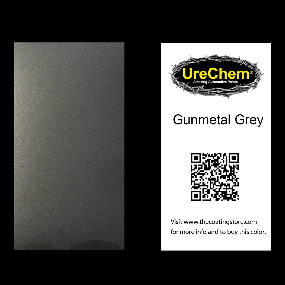 Gunmetal Grey Metallic Color Chip Sample Swatch