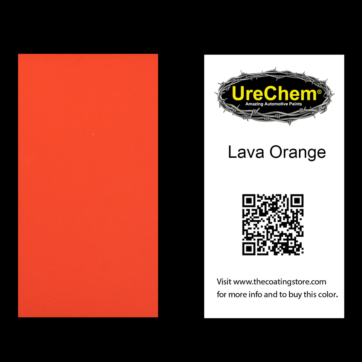 Lava Orange Color Chip Sample Swatch