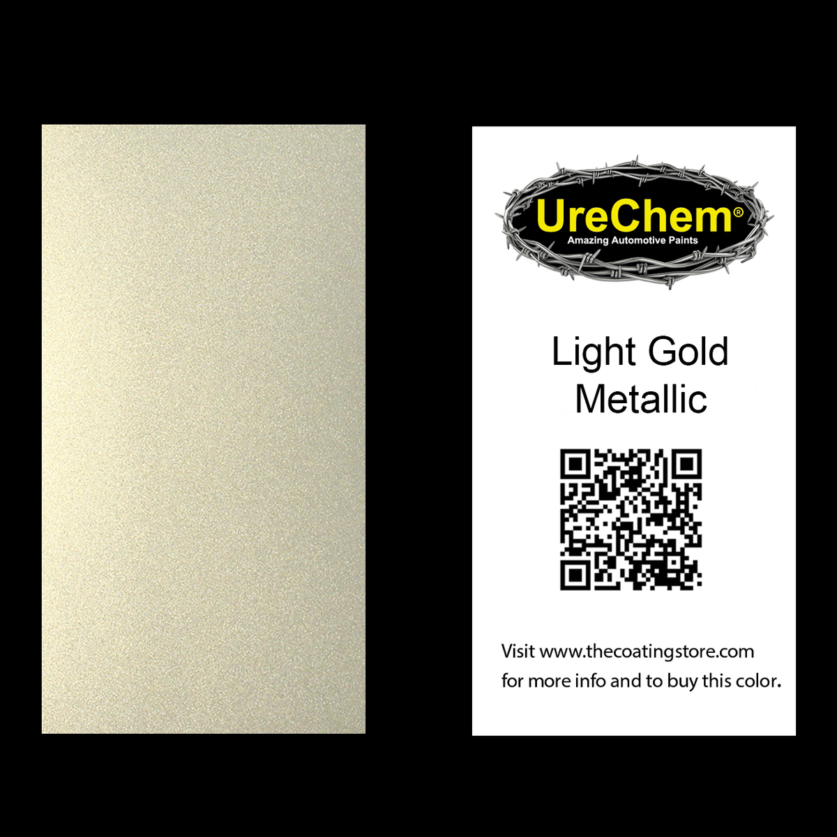 Light Gold Metallic Color Chip Sample Swatch