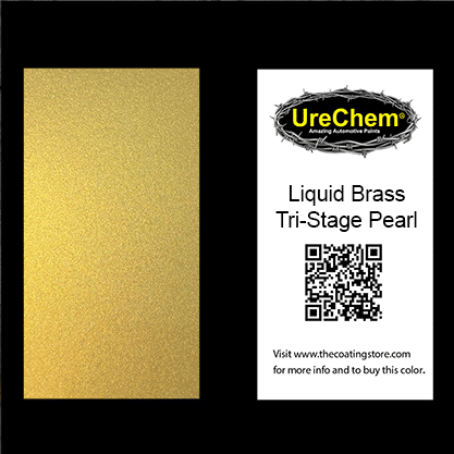 Liquid Brass Tri-Stage Pearl Paint Chip Sample