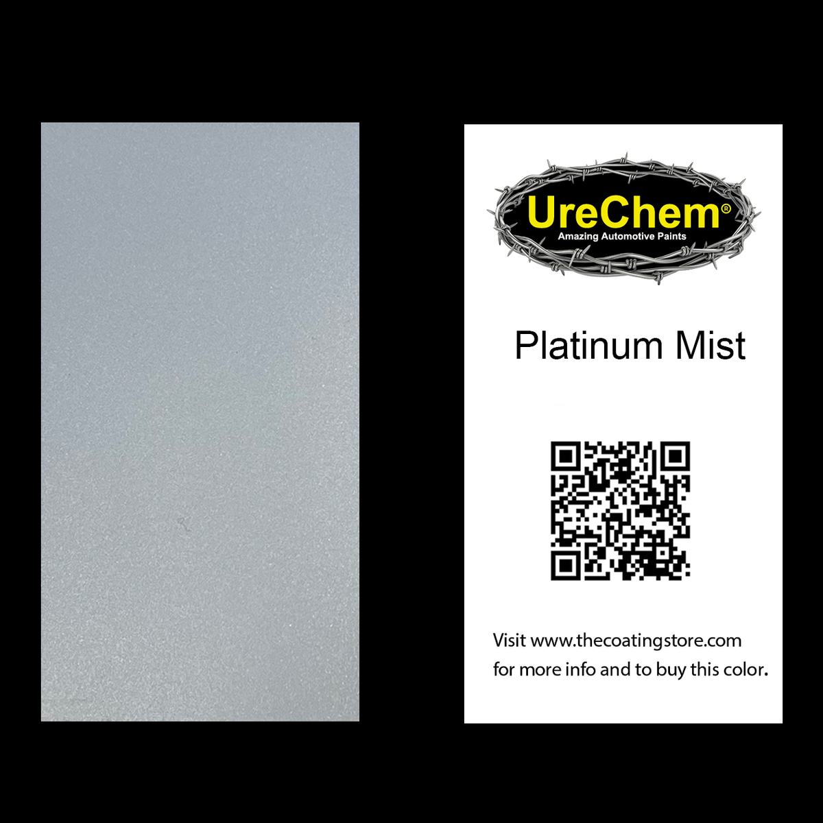 Platinum Mist Metallic Color Chip Sample Swatch
