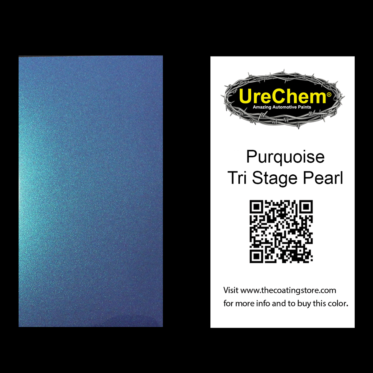 Purquoise Tri-Stage Pearl Color Chip Sample Swatch