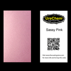 Sassy Pink Metallic Color Chip Sample Swatch
