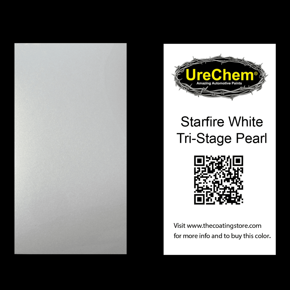 Starfire White Tri-Stage Pearl Color Chip Sample Swatch