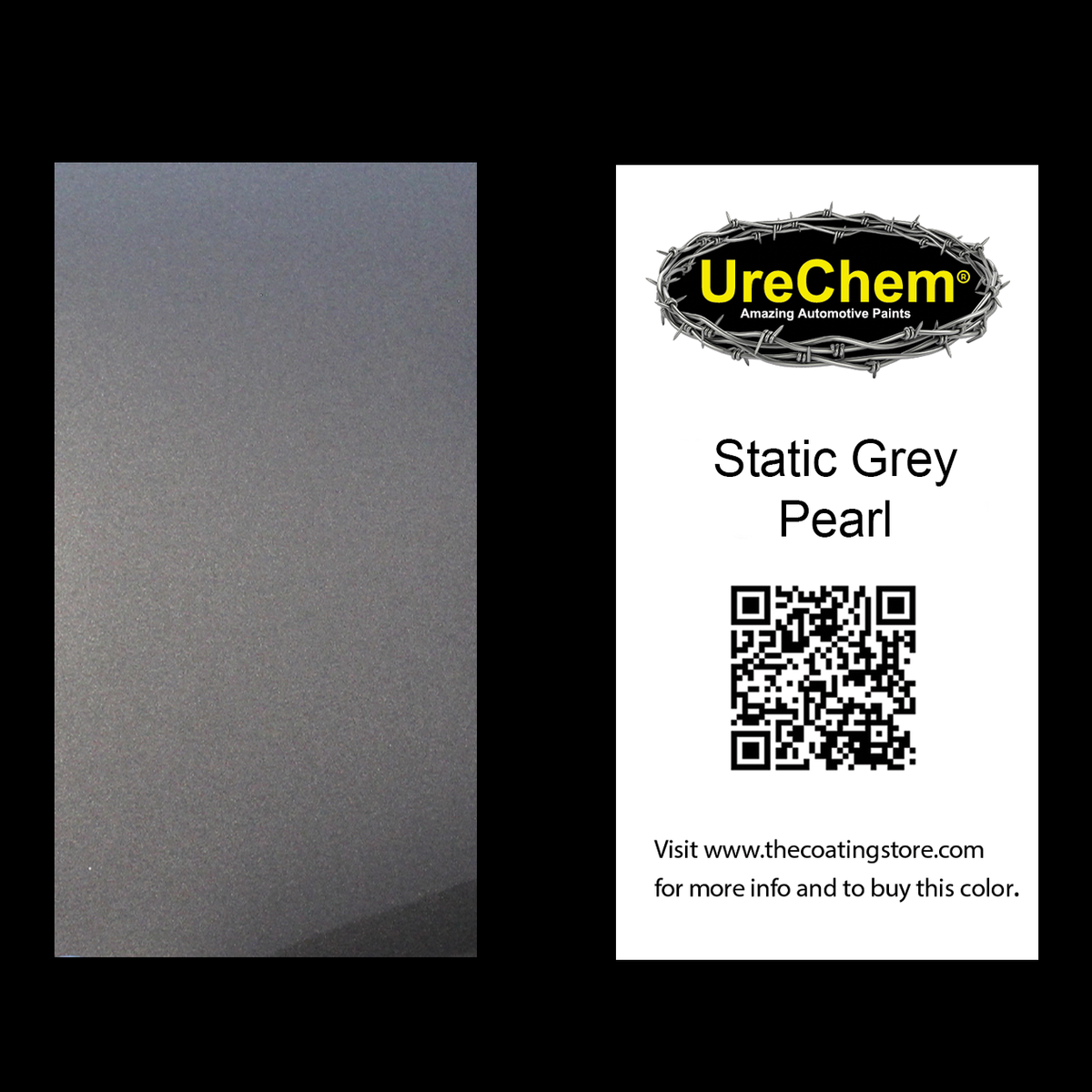 Static Grey Pearl Color Chip Sample Swatch