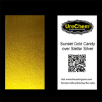 Sunset Gold 2K Urethane Candy over Stellar Silver Chip Sample Swatch Paint Chip Sample