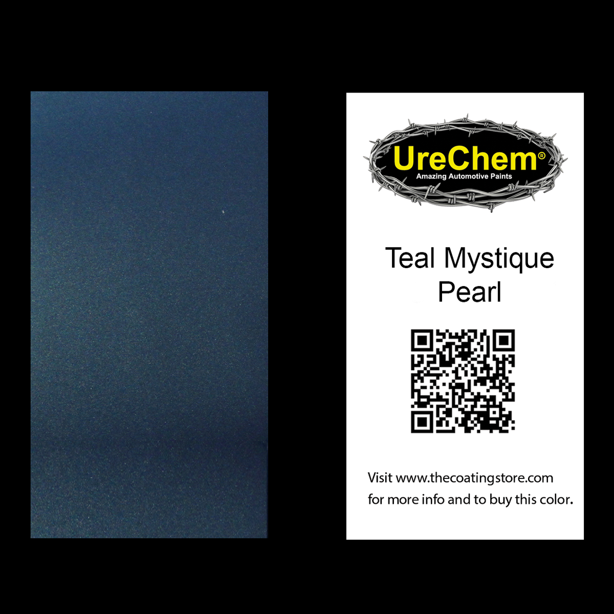 Teal Mystique Pearl Color Chip Sample Swatch