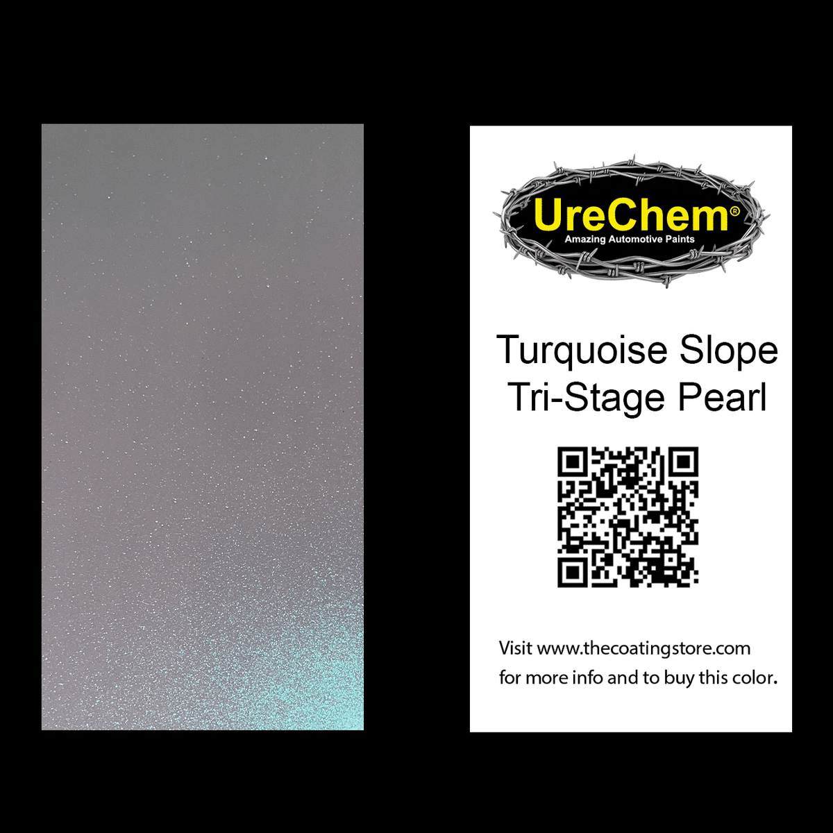 Turquoise Slope Tri-Stage Pearl Paint Chip Sample