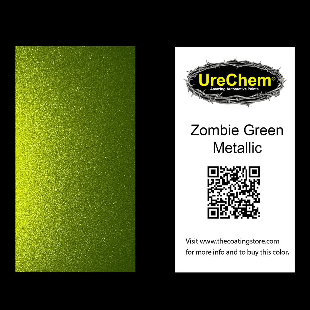 Zombie Green Metallic Paint Chip Sample
