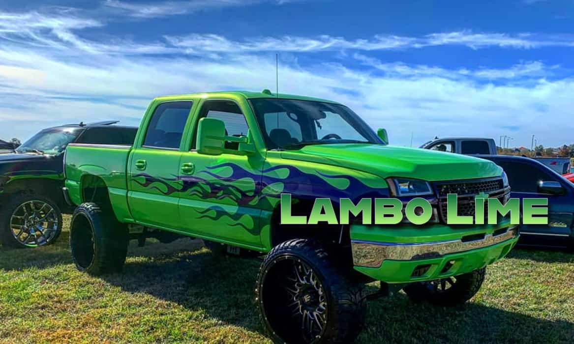 lambo lime on chevrolet truck