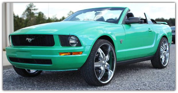 Emerald Bay on a Mustang Convertible