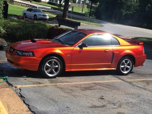 Candy Tangerine Candy mustang painted