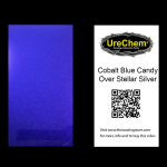 Cobalt Blue 2K Urethane Candy Over Stellar Silver Color Chip Sample Swatch