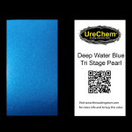 Deep Water Blue Tri-Stage Pearl Color Chip Sample Swatch