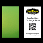 Lambo Lime Tri-Stage Pearl Color Chip Sample Swatch