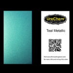 Teal Metallic Color Chip Sample Swatch