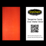 Tangerine 2K Urethane Candy over Stellar Silver Color Chip Sample Swatch