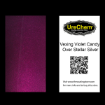 Vexing Violet 2K Urethane Candy over Stellar Silver Color Chip Sample Swatch