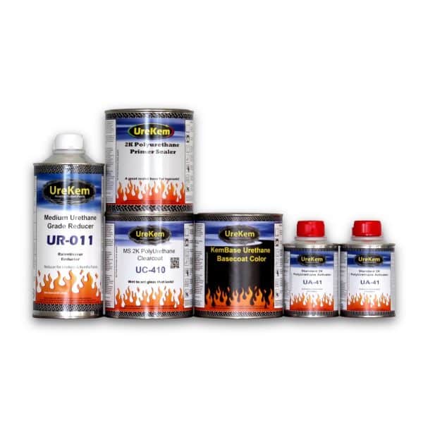Candy paint kits, for example, contain basecoat, midcoat, clearcoat, activator, and reducer.