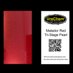Matador Red Tri-Stage Pearl Paint Chip Sample