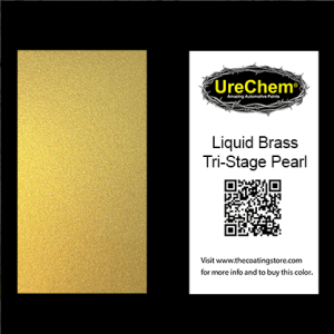 Liquid Brass Tri-Stage Pearl Paint Chip Sample