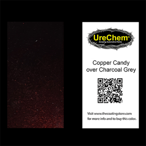 Copper 2K Urethane Candy over Charcoal Grey Metallic Chip Sample Swatch