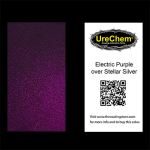 Electric Purple 2K Urethane Candy over Stellar Silver Metallic Chip Sample Swatch