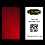 Fire Red 2K Urethane Candy over Light Gold Metallic Chip Sample Swatch