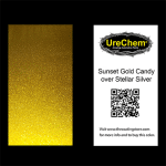 Sunset Gold 2K Urethane Candy over Stellar Silver Chip Sample Swatch Paint Chip Sample